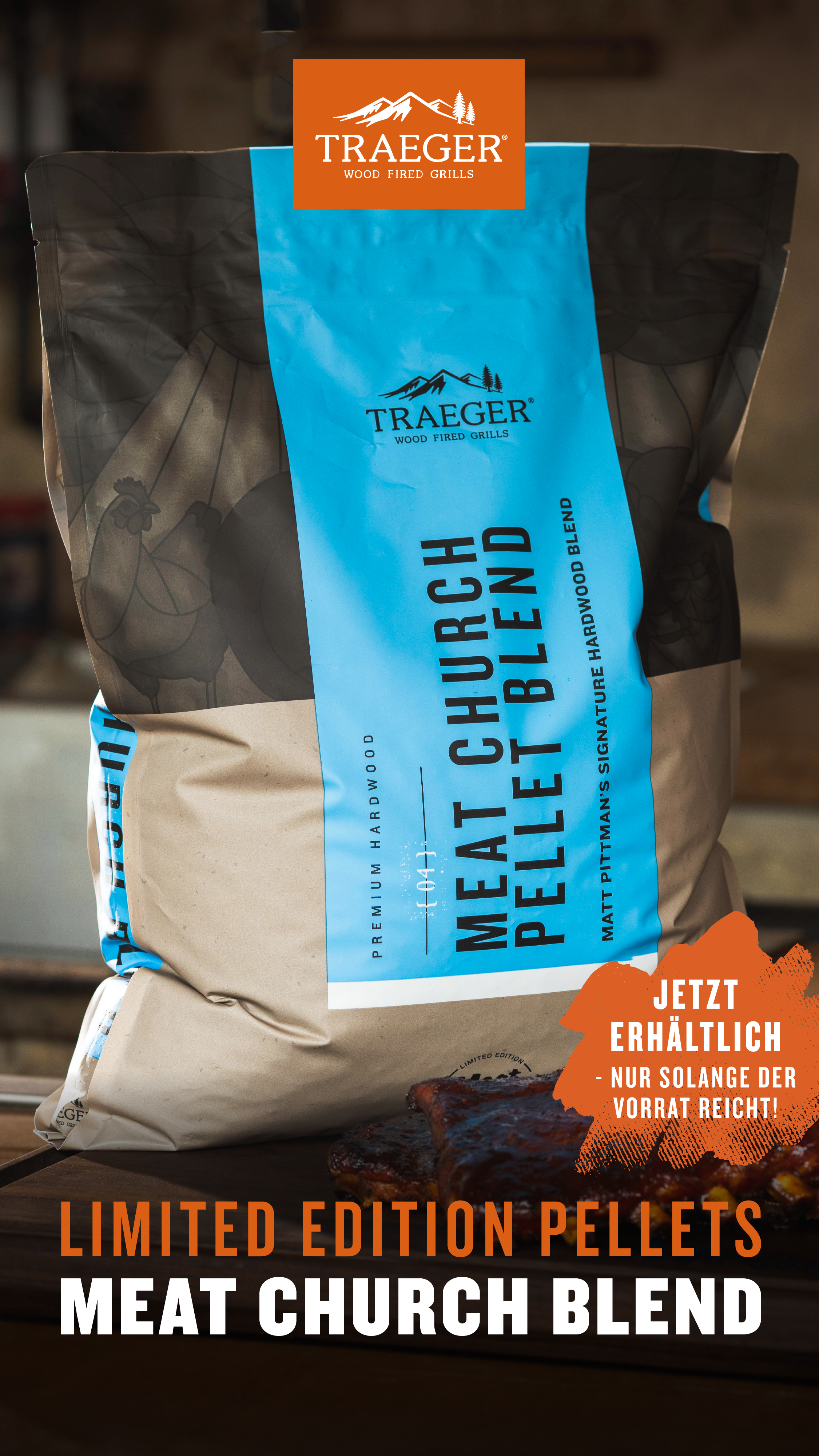 Traeger BBQ-Holzpellets MEAT CHURCH  8 kg Sack